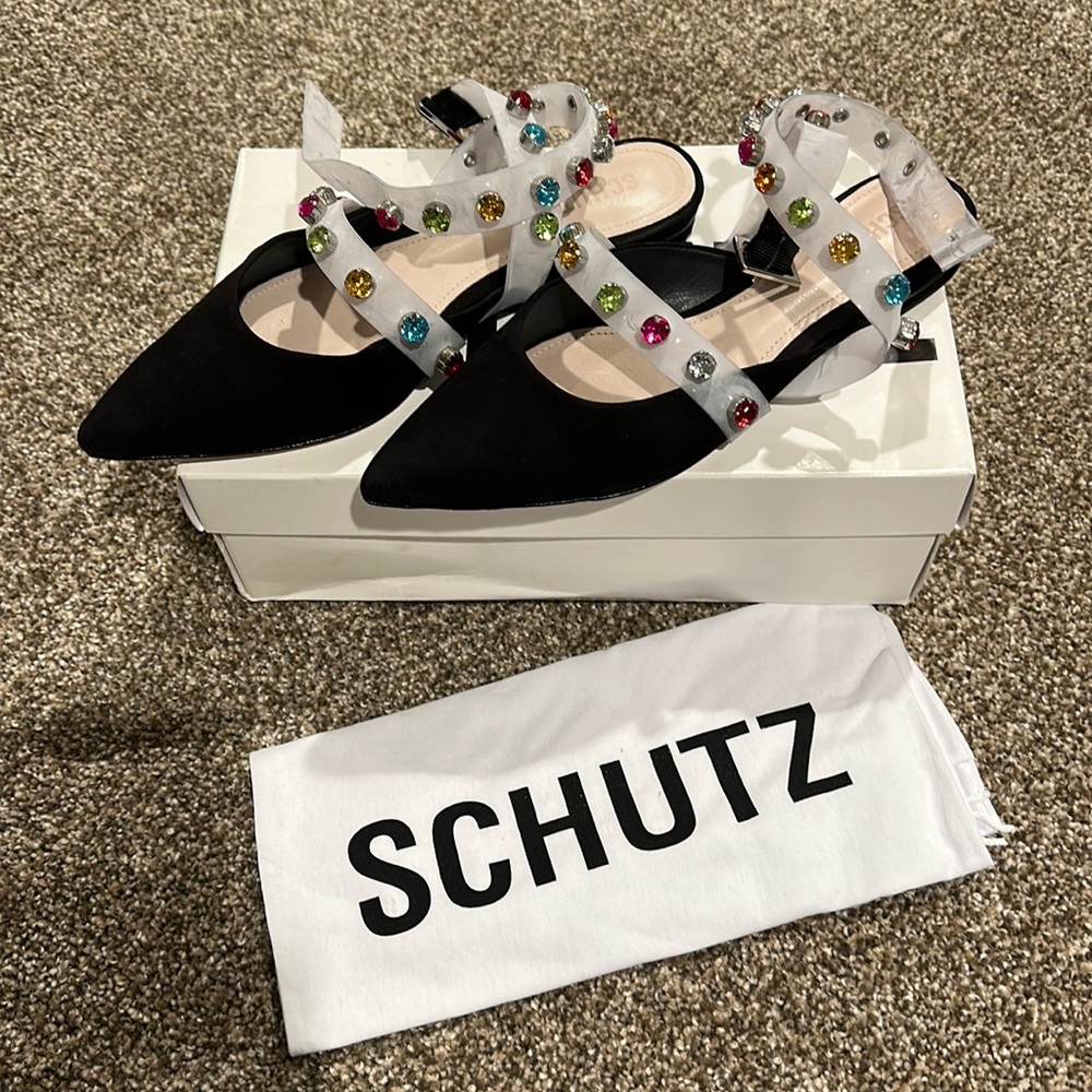 Schultz Pointed Toe Flat Wrap Around - image 1